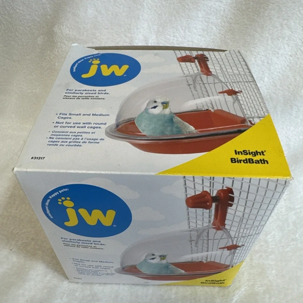 JW‎ Pet Company Insight Bird Bath Accessory, Multicolor Medium, Red